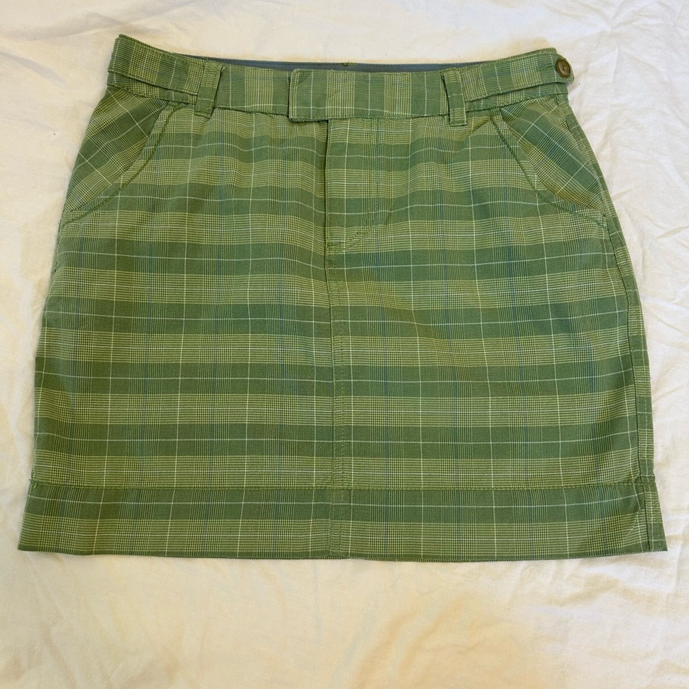 Horny Toad Green Plaid Mini Skirt Sz 4 100% Cotton Y2K Schoolgirl Green